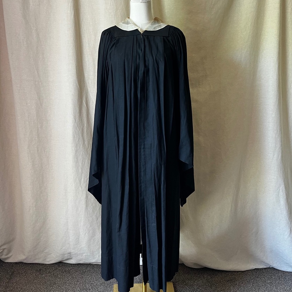 Vintage 1920s Collegiate Graduation Robe Black‎ Academic Gown OS